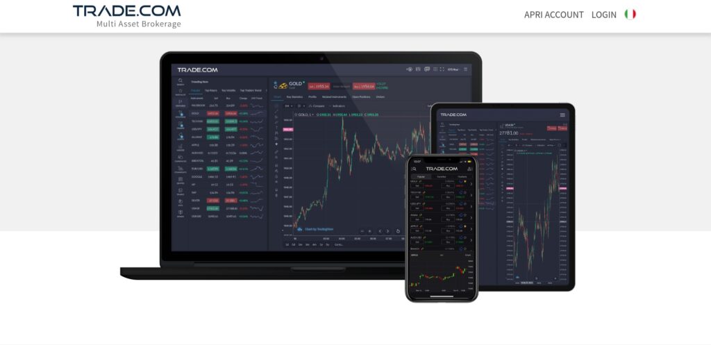 Piattaforme desktop e mobile per investire in crypto da parte di Trade.com